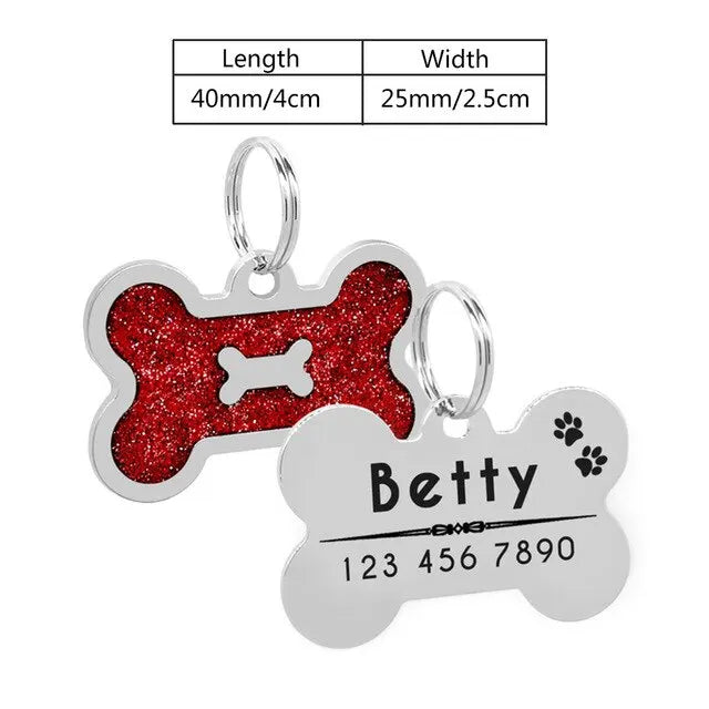 Personalized Name Dog Tag For Dog Collar - Satin & Sox