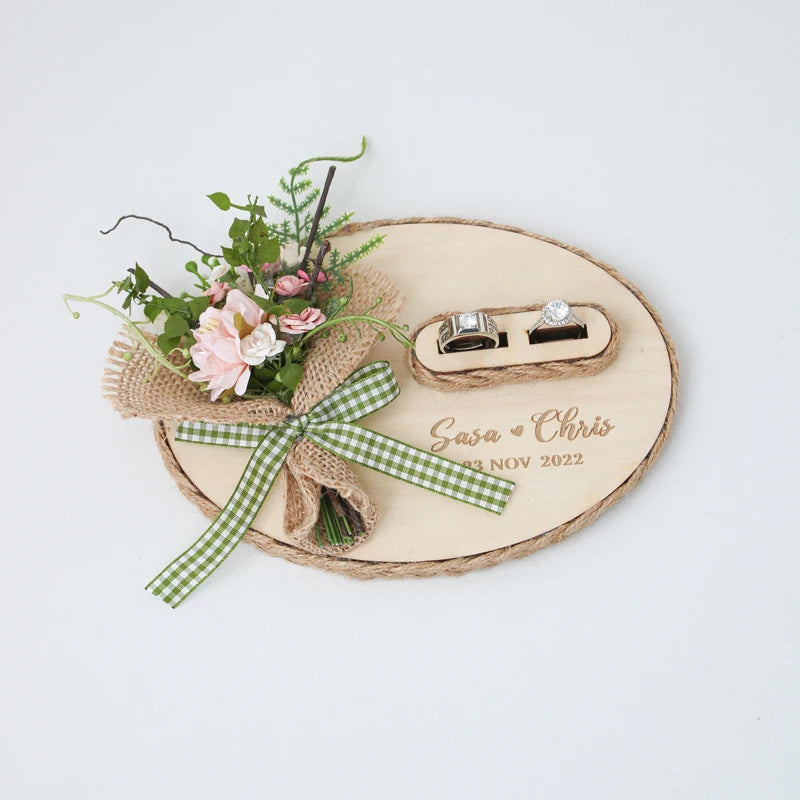 Personalised Wooden Ring Ceremony Holder
