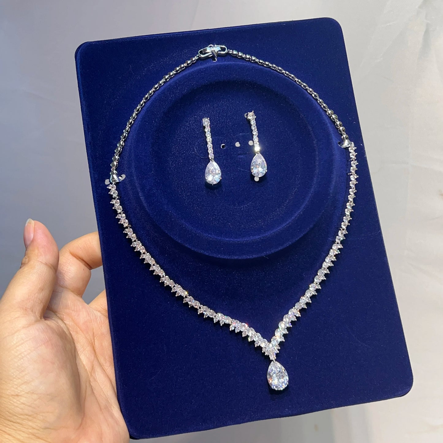 Classic Water Drop Pendant and Earrings