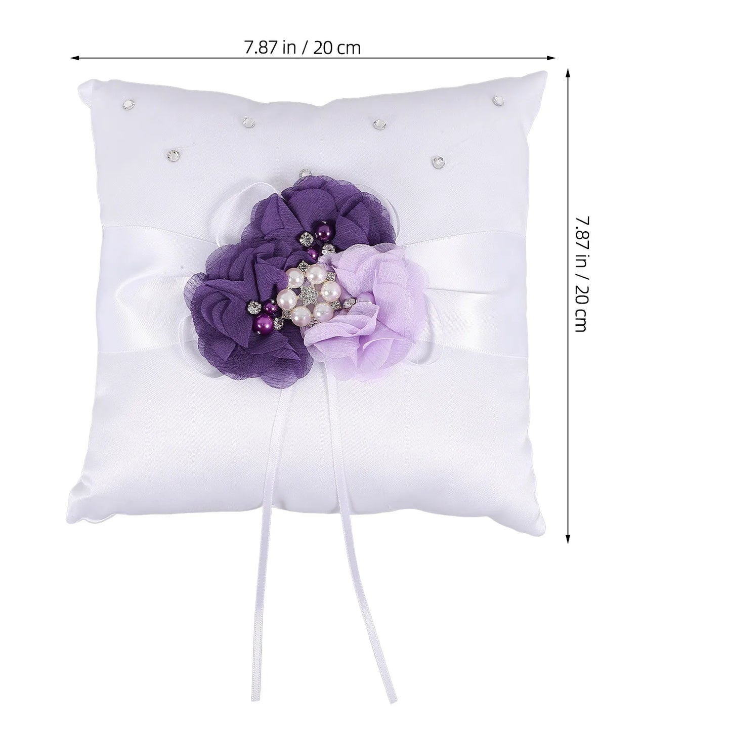 Purple Flower Ring Pillow 20x20cm
