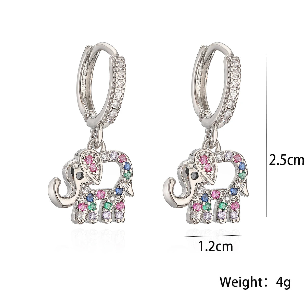Elephant Drop Earrings - Satin & Sox