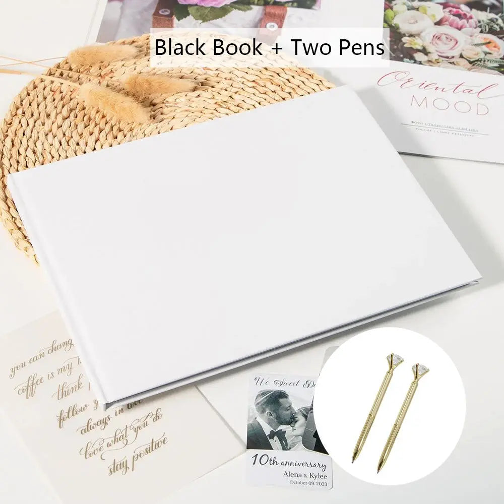 Personalized White/Black Guest Book