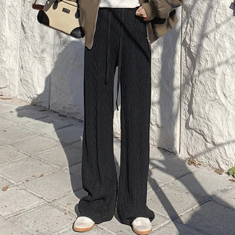 Loose Knitted Wide Leg Trousers - Satin & Sox