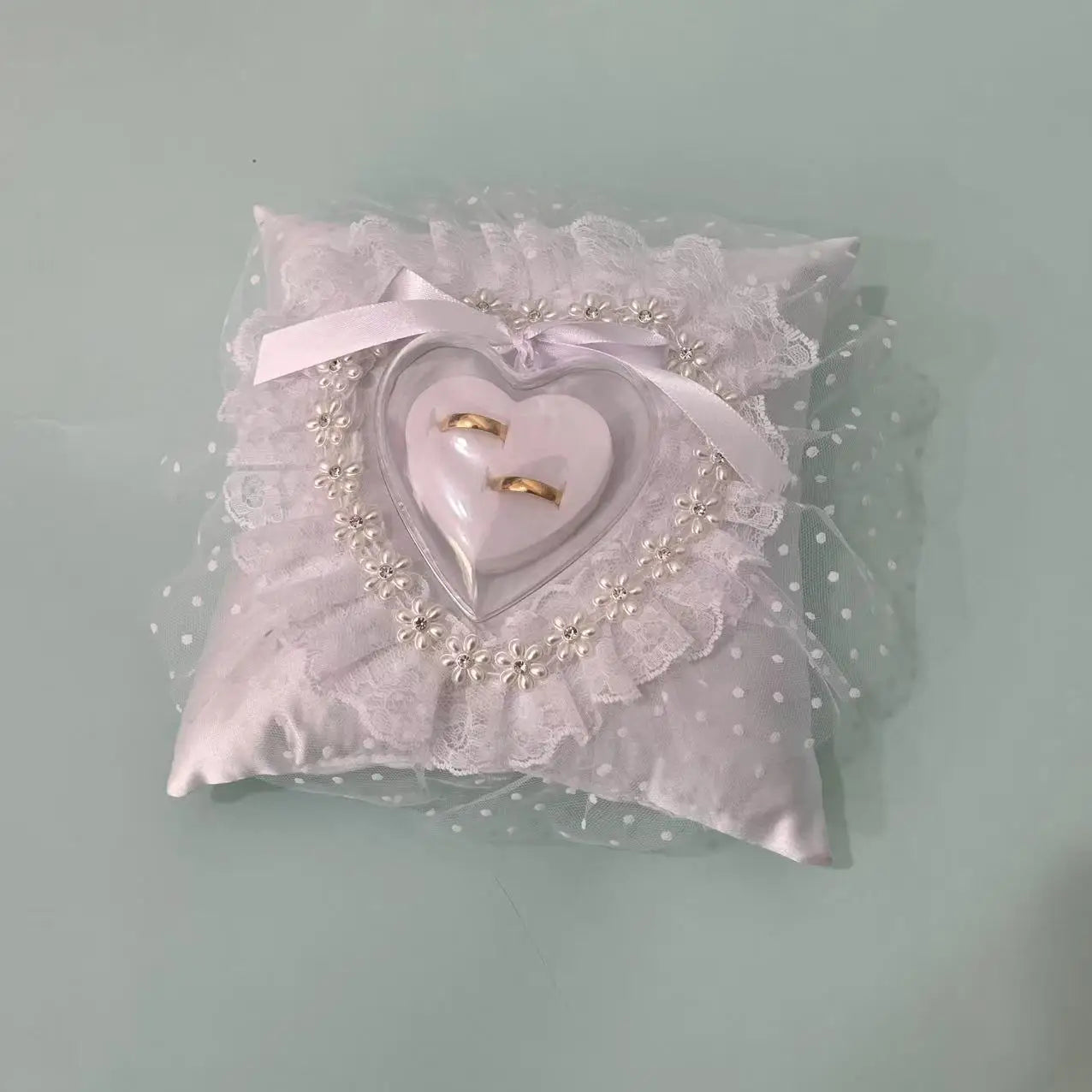 Wedding Ring Pillow with Ring Holder