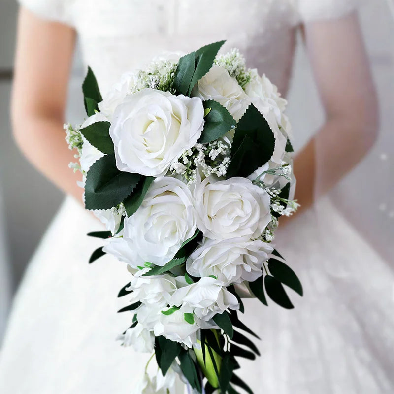 Waterfall wedding bridal bouquet