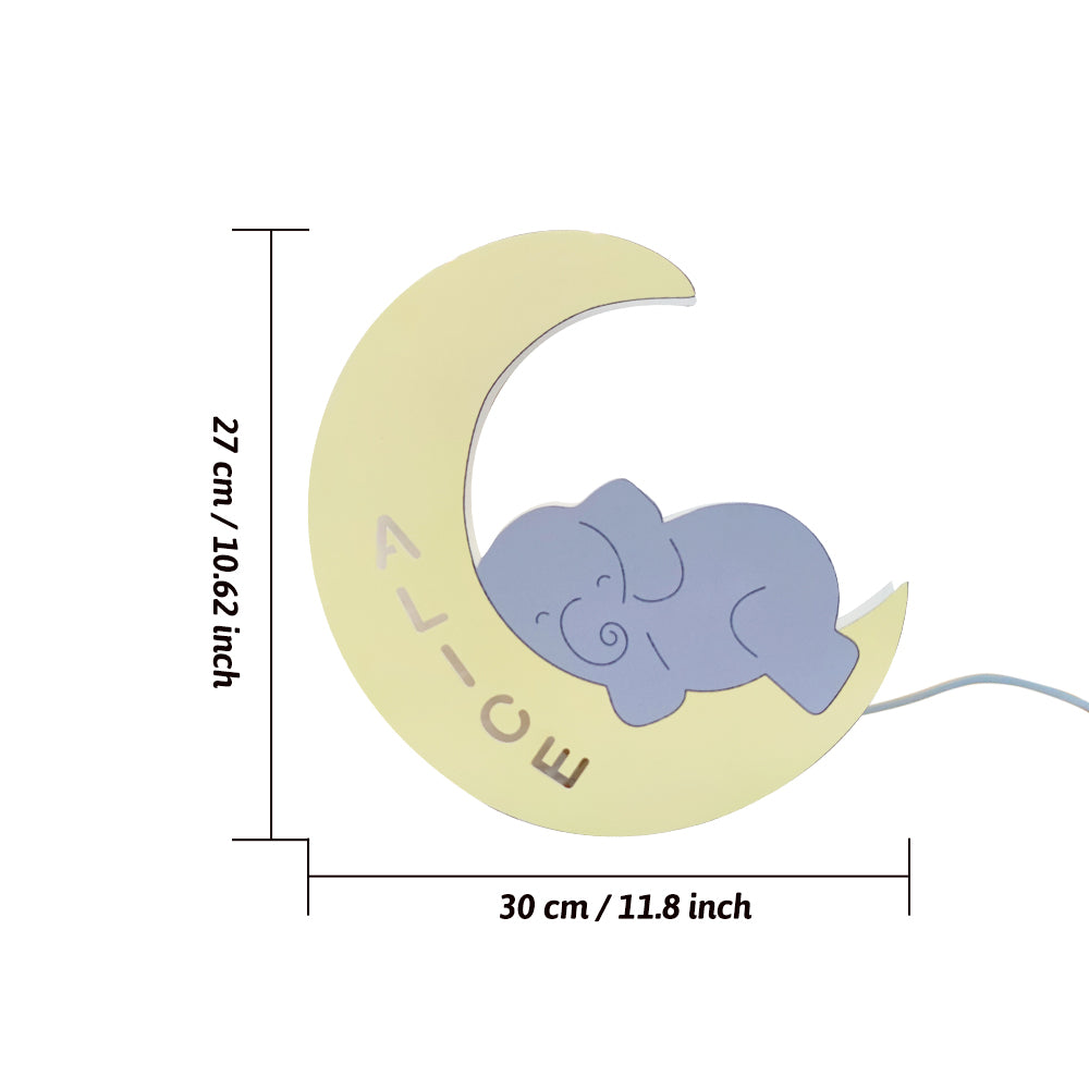 Personalized Baby Elephant Wall Light - Satin & Sox