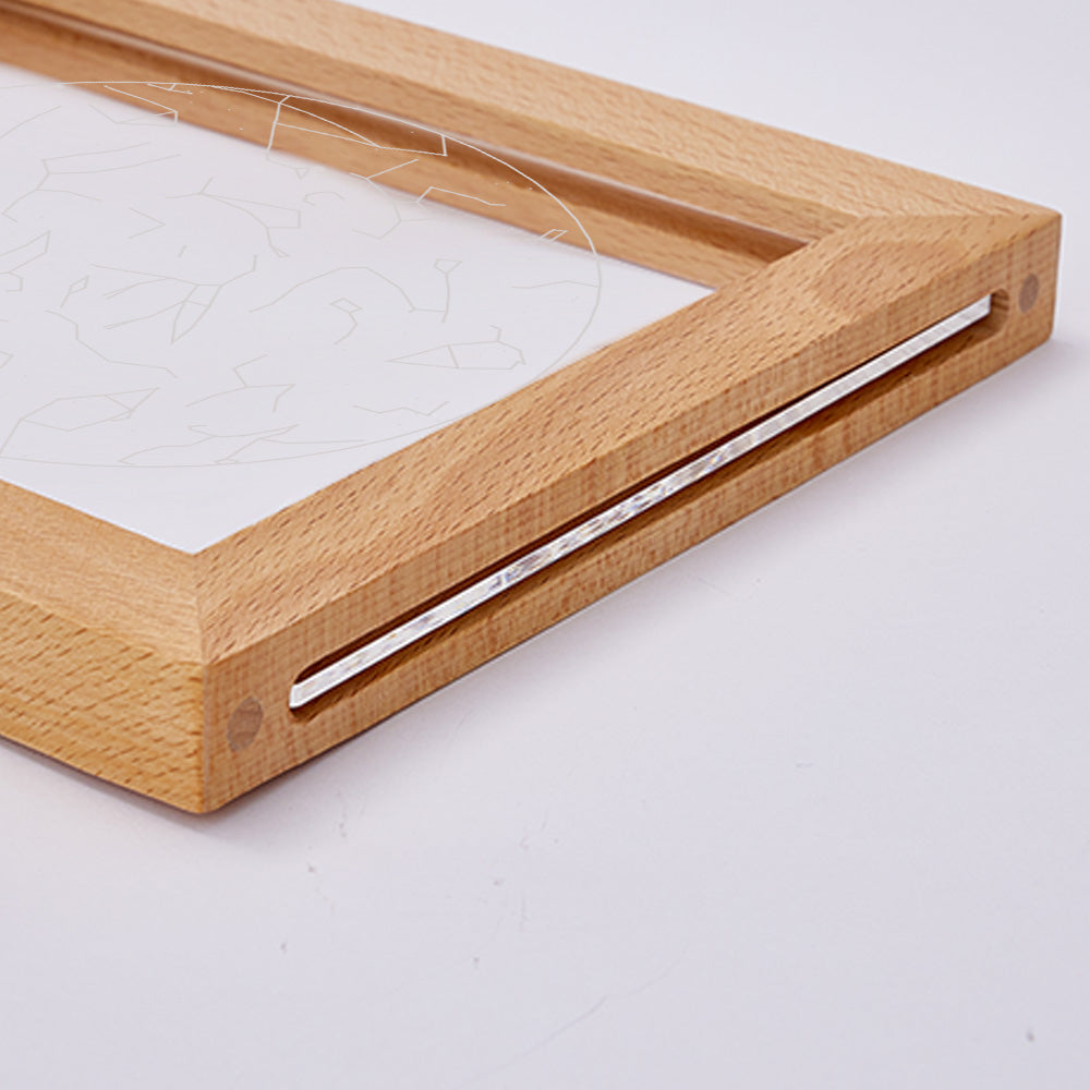Custom Engraved Star Constellation Night Light with Wood Frame
