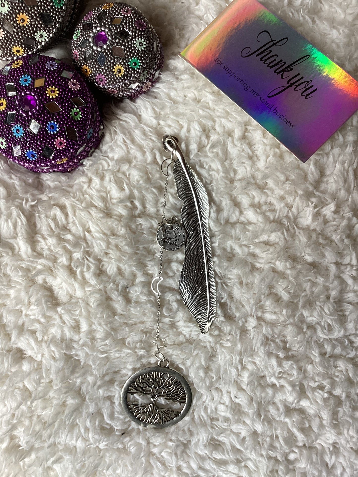 Party Favours Small handmade feather bookmark - Satin & Sox