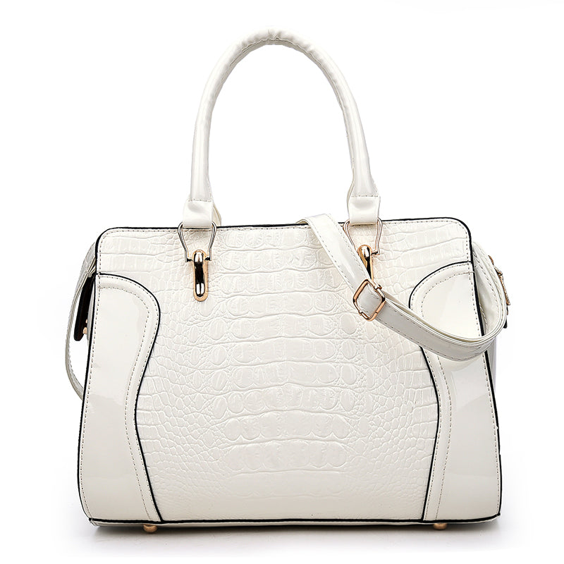 Patent leather Crocodile Print Hand Bag - Satin & Sox