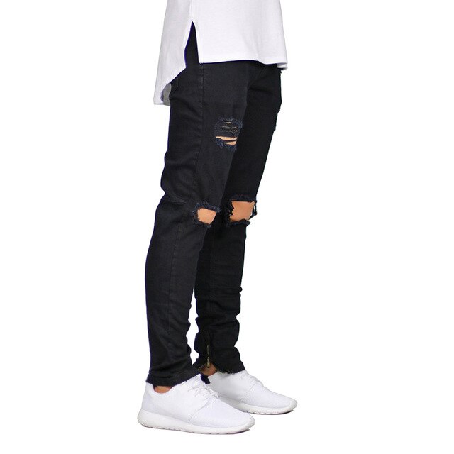 Men Destroyed Ripped Skinny Jeans - Satin & Sox