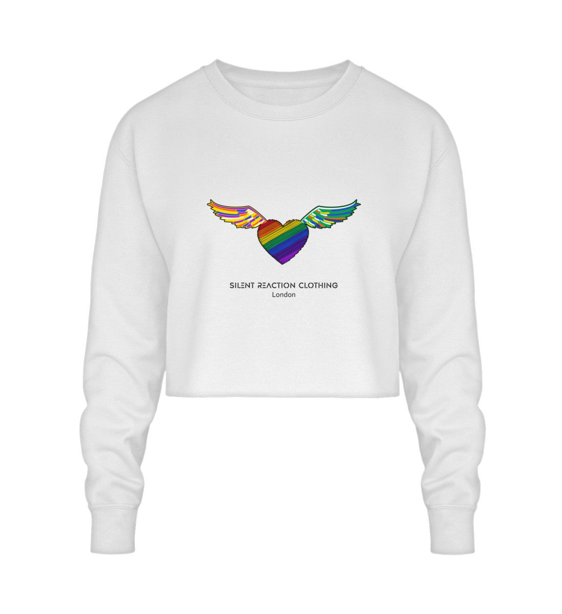 Pride Heart Silent Reaction Sweater - Crop Sweatshirt - Satin & Sox