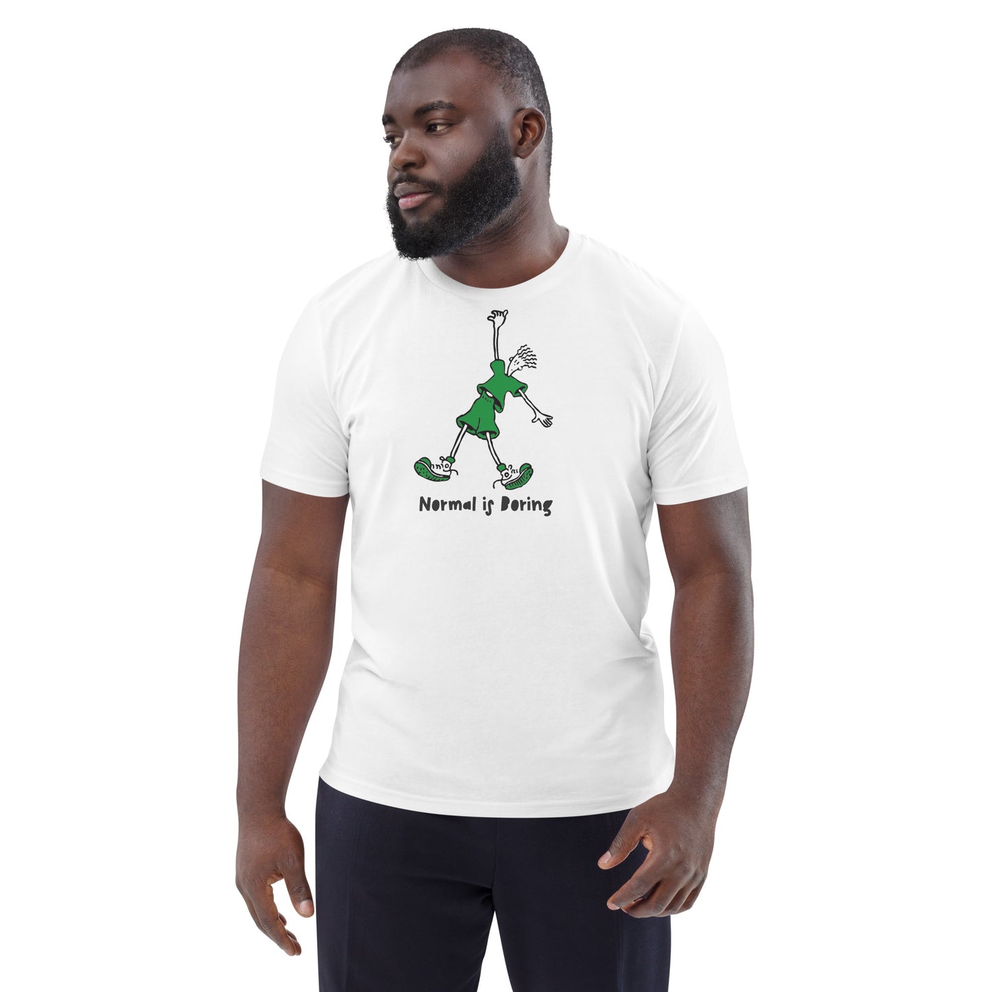 Fido Dido Normal is Boring White Organic Cotton Tshirt - Satin & Sox