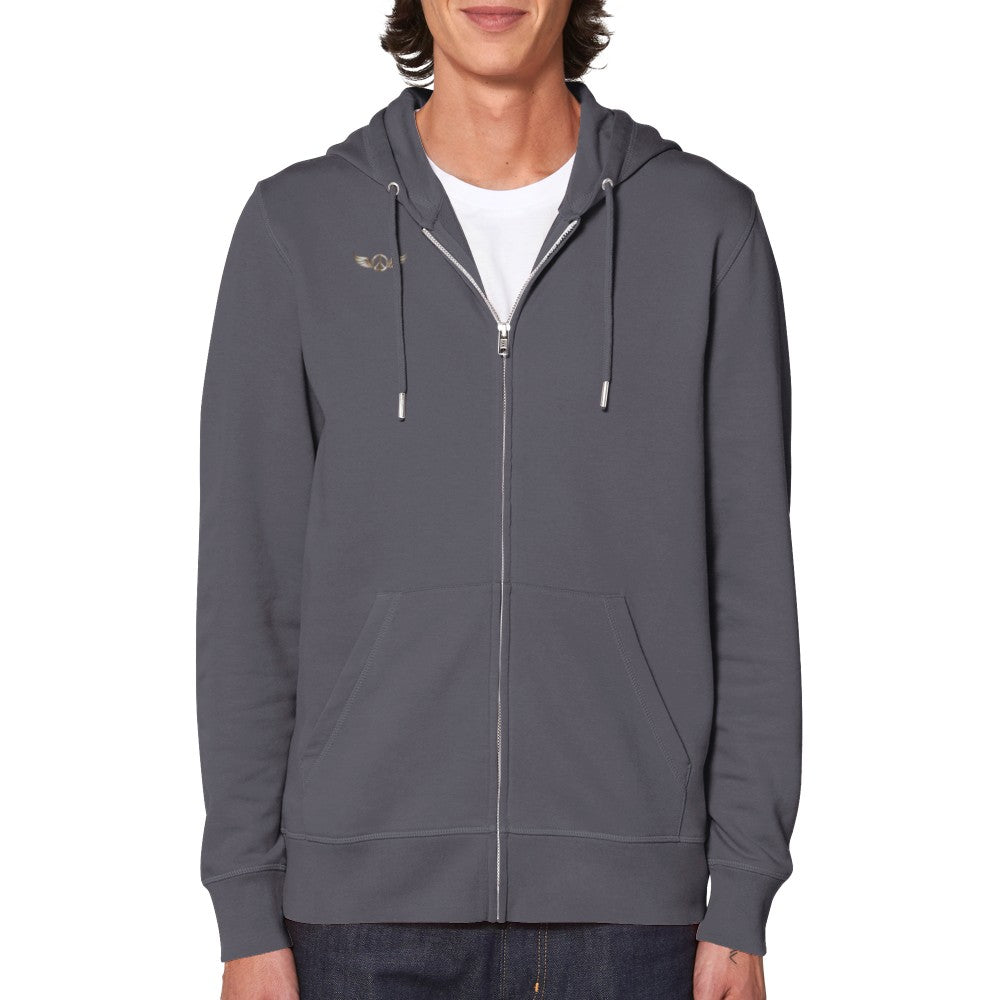 Silent Reaction Organic Cotton Unisex Zip Hoodie - Satin & Sox