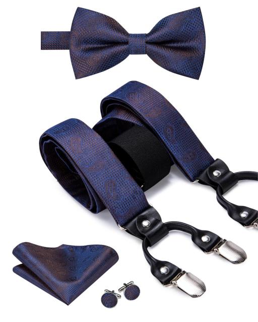Men's Bow Tie and Braces Set - Satin & Sox