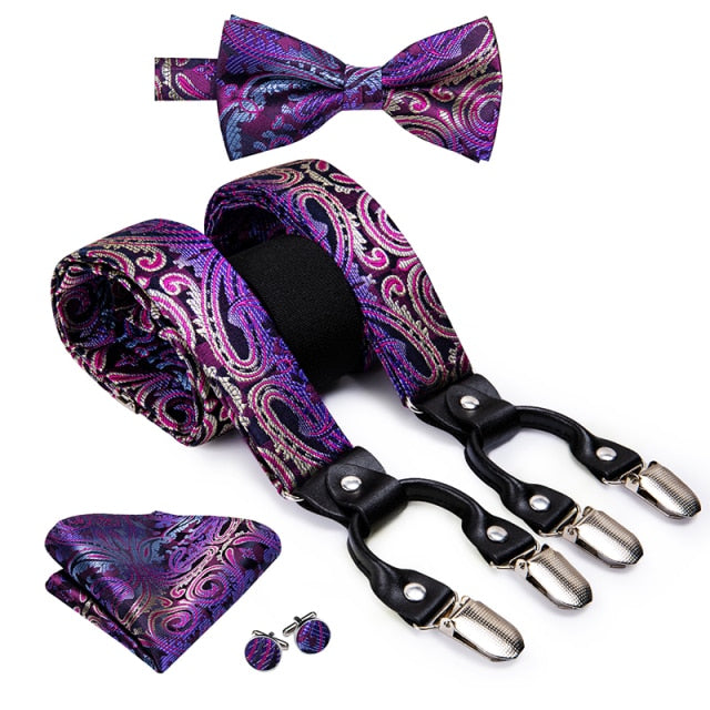 Men's Bow Tie and Braces Set - Satin & Sox