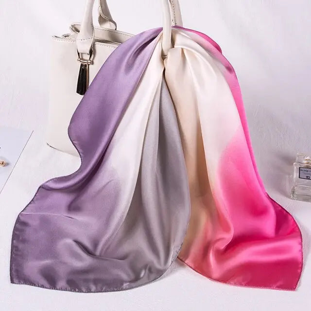 Pink and Lilac Ombre Satin Scarf Aria - Satin & Sox