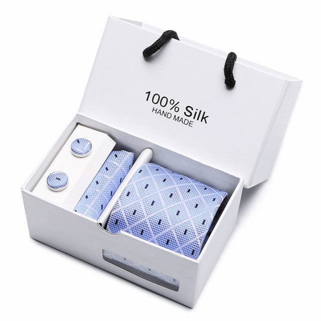Hand made Silk Tie With Hanky and Cufflinks Set - Satin & Sox