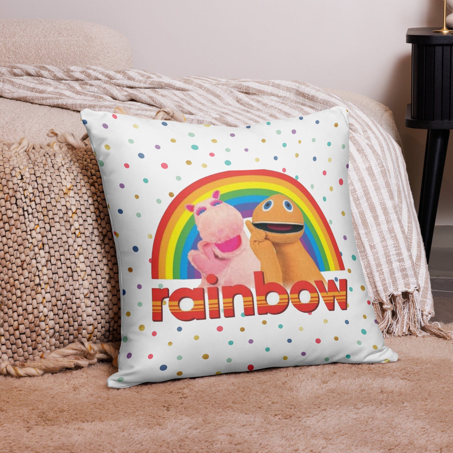 Rainbow Zippy and George Pillow Case - Satin & Sox