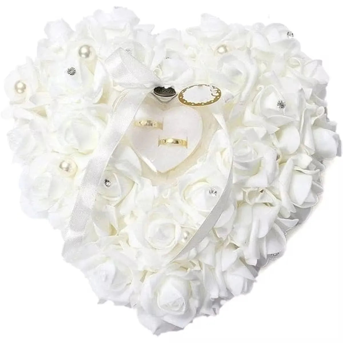 Ivory Heart Wedding Ring Pillow