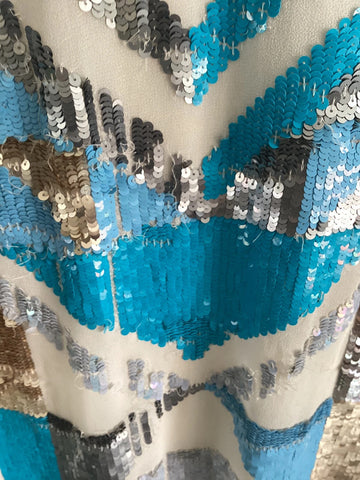 Vintage French Connection White Sequin Shift Dress – Satin & Sox