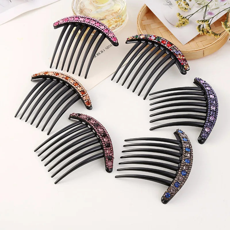 Crystal Rhinestones Flower Hair Combs