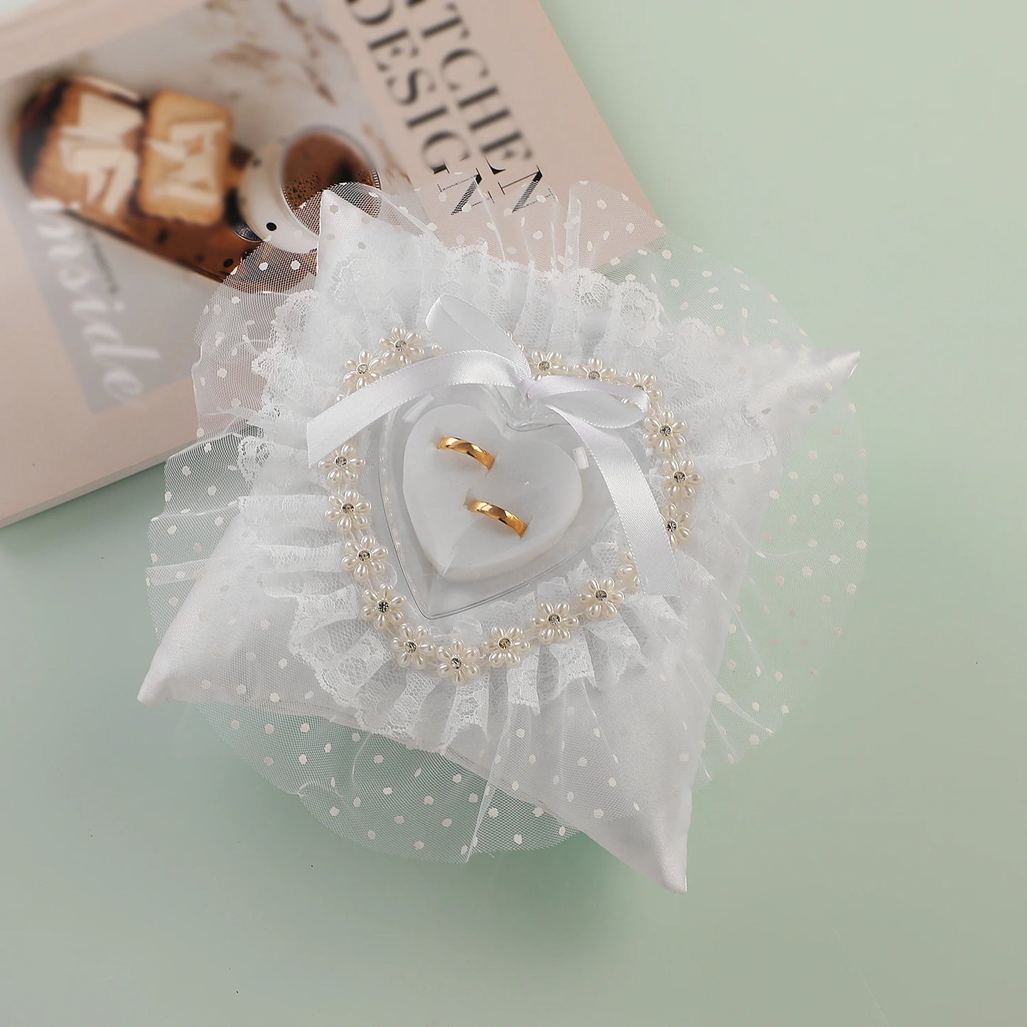 Wedding Ring Pillow with Ring Holder