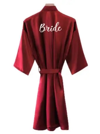 Bridal Party Robes Satin Burgundy