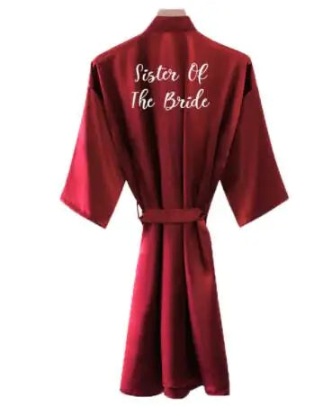Bridal Party Robes Satin Burgundy