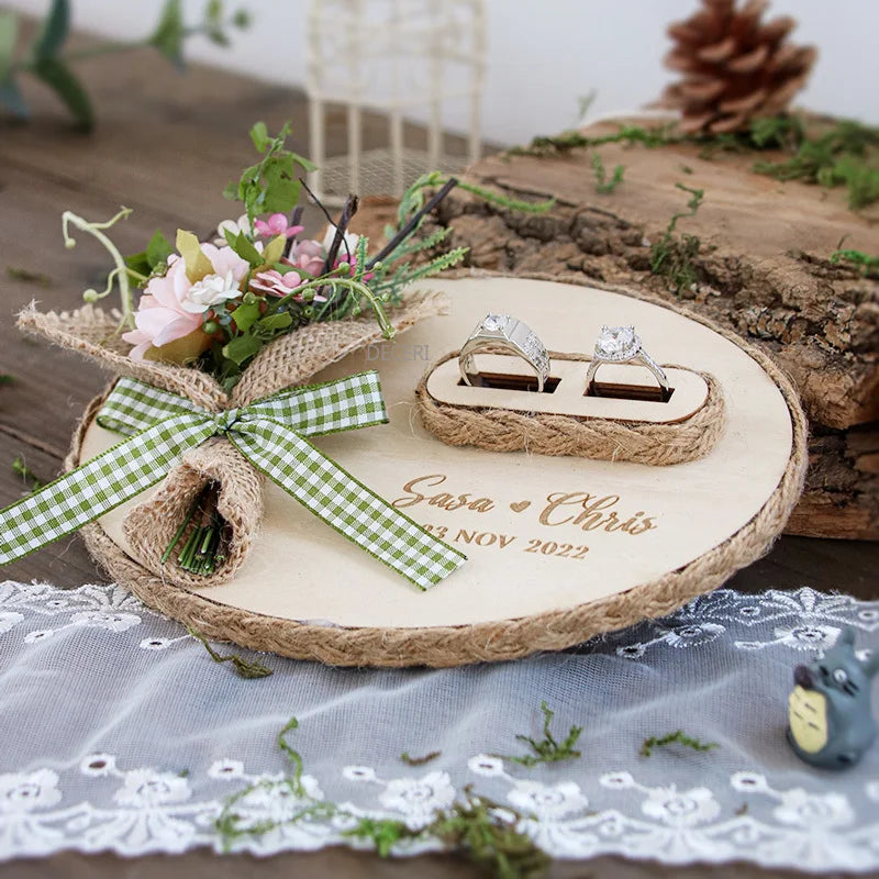 Personalised Wooden Ring Ceremony Holder