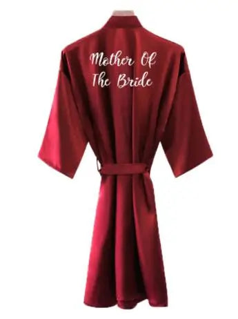 Bridal Party Robes Satin Burgundy