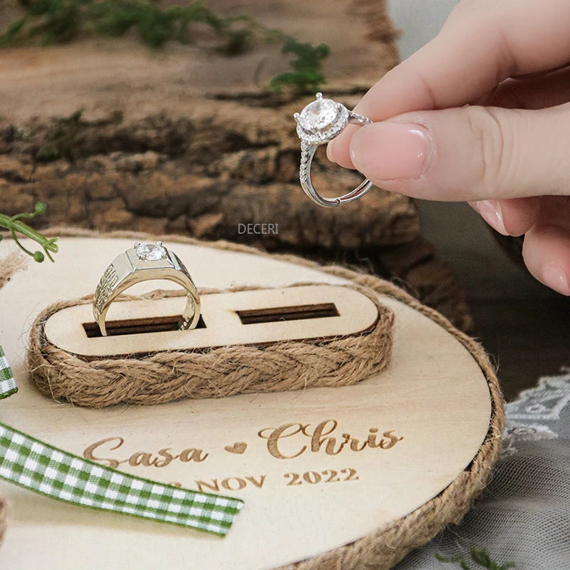Personalised Wooden Ring Ceremony Holder