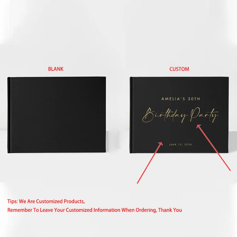 Black Personalized Wedding Guest Book