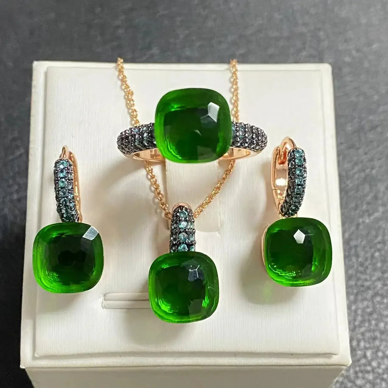 Crystal Zirconia Set Ring Earrings Pendant