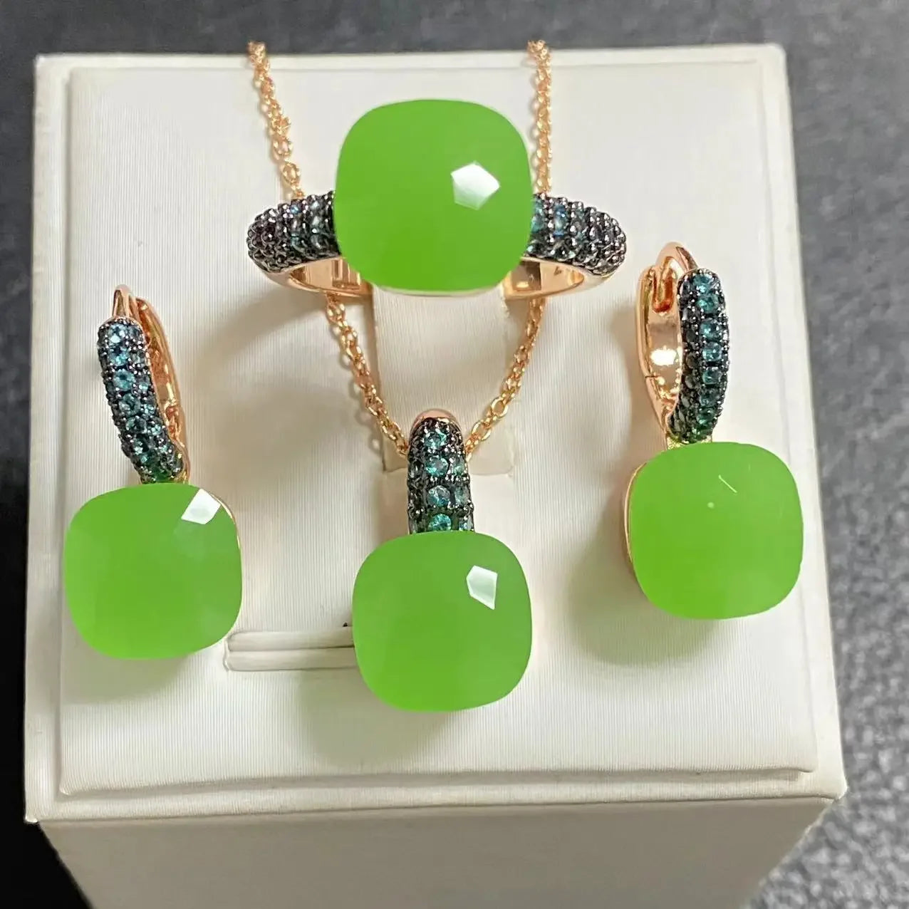 Crystal Zirconia Set Ring Earrings Pendant