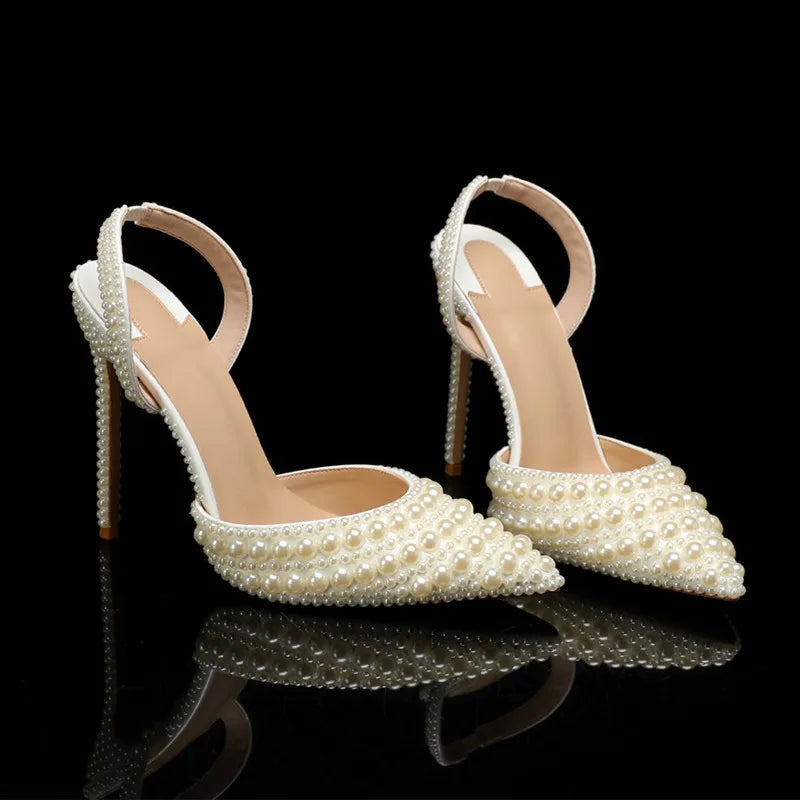 Handmade Pearl Encrusted Bridal Shoes