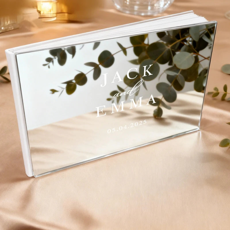 Personalized Mirror Guest Book Silver