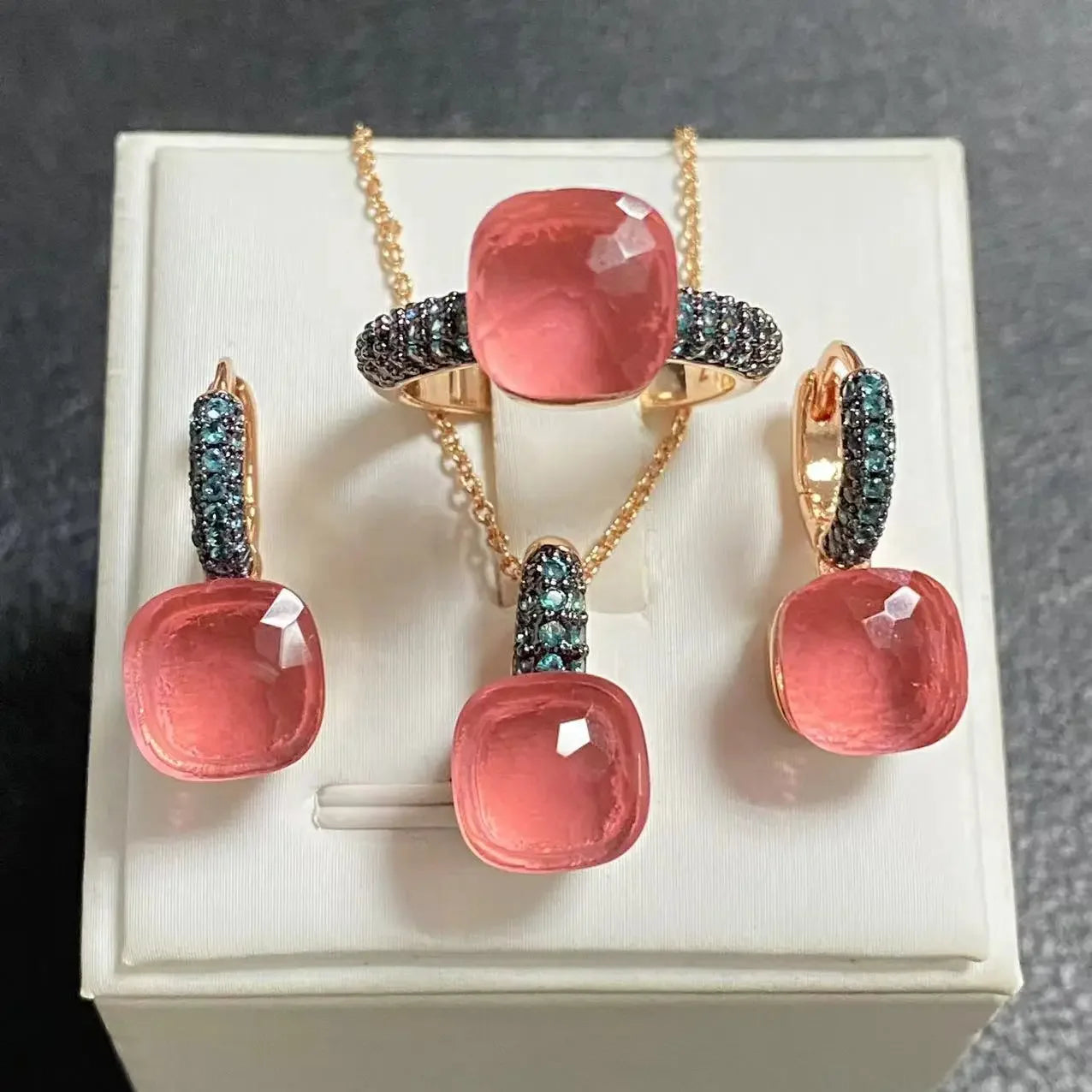 Crystal Zirconia Set Ring Earrings Pendant