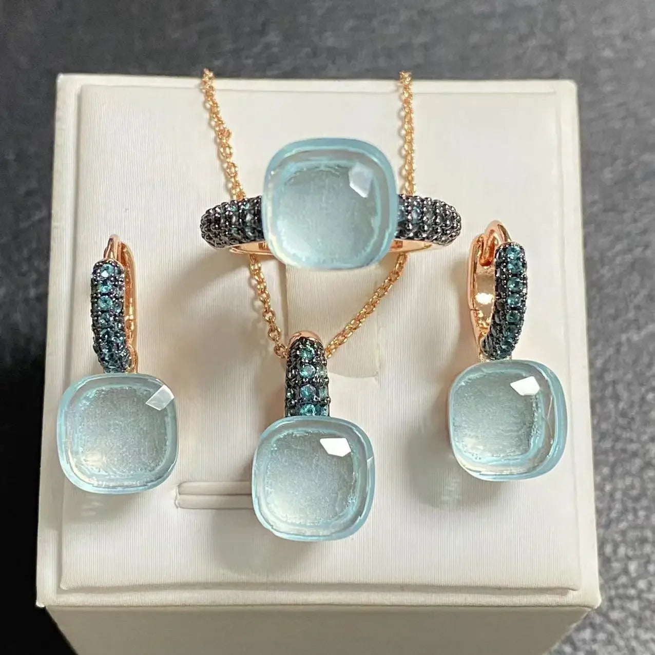 Crystal Zirconia Set Ring Earrings Pendant