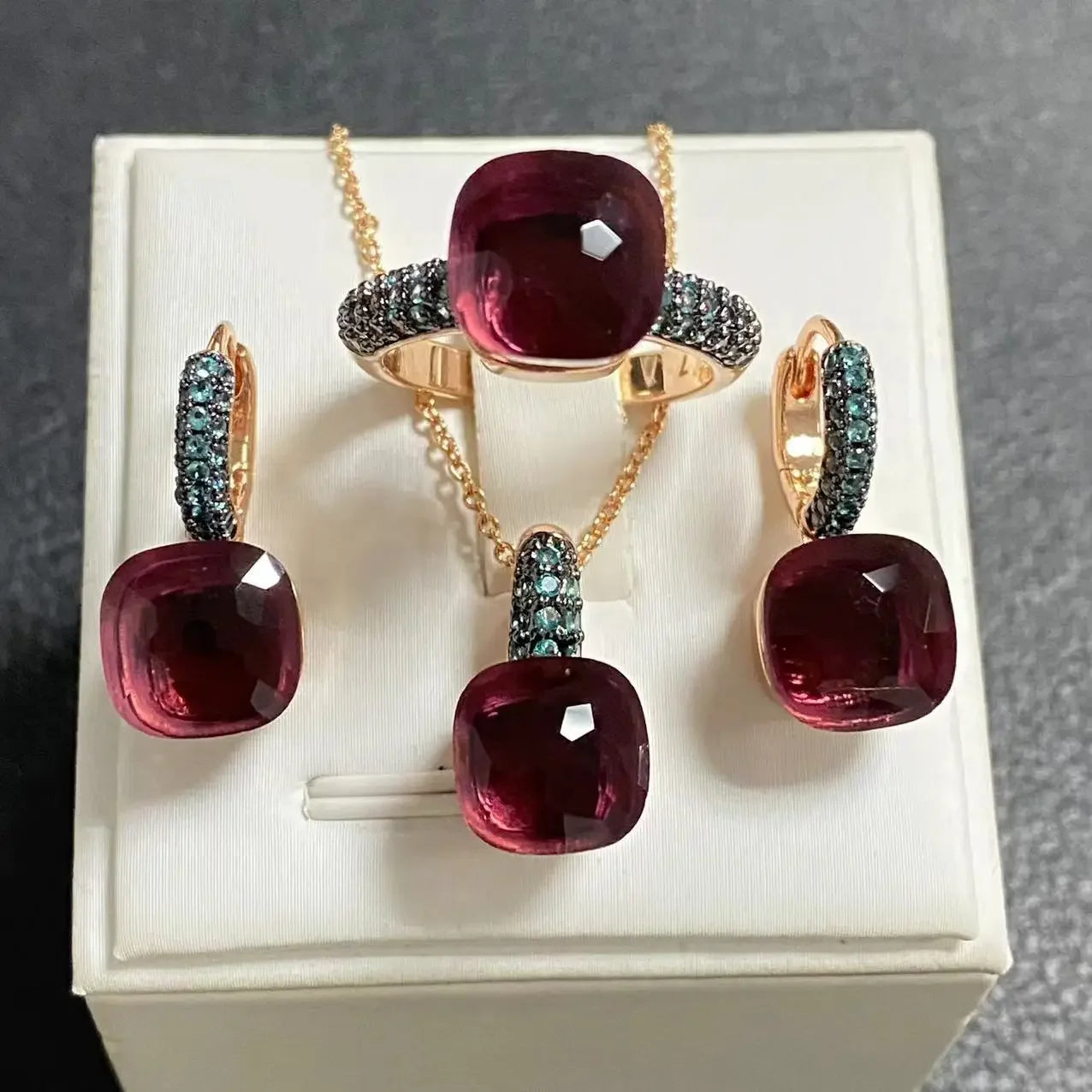 Crystal Zirconia Set Ring Earrings Pendant
