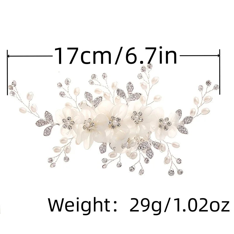 Bridal Flower Pearl Hair Clip Comb