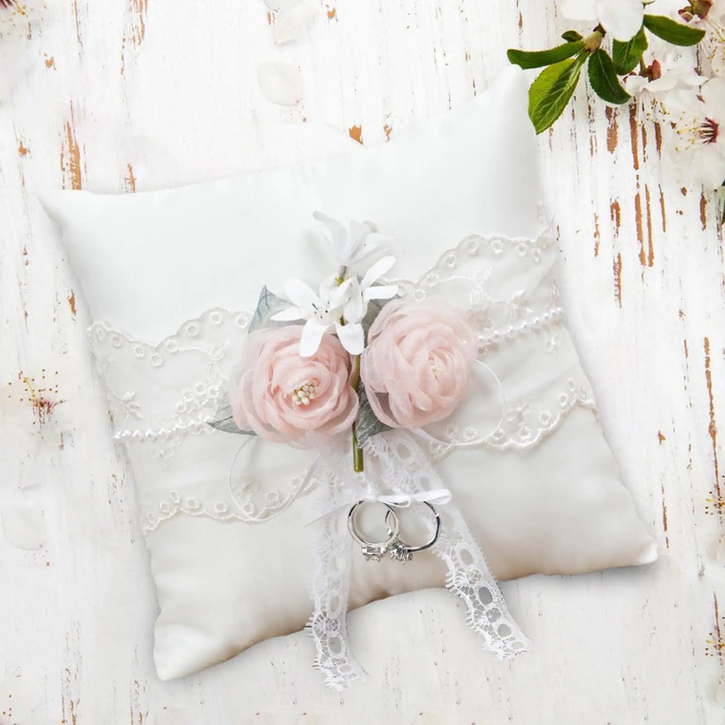Ring Bearer Cushion Pink Rose