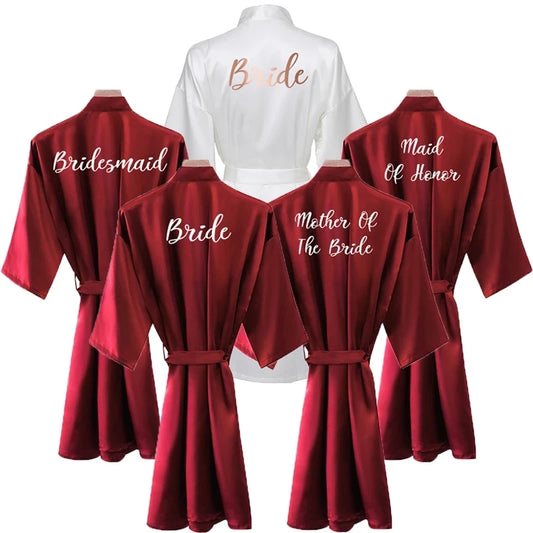 Bridal Party Robes Satin Burgundy