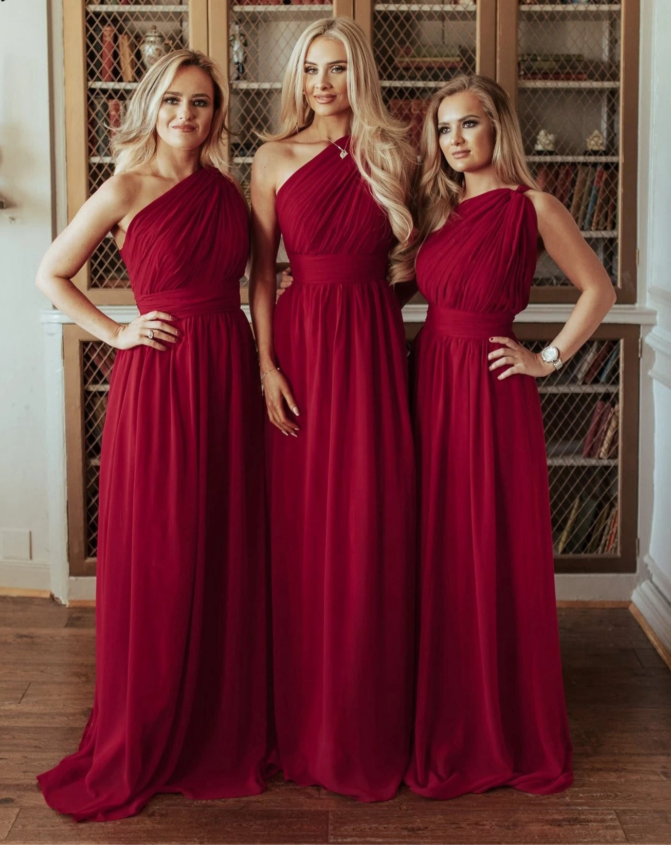 One Shoulder Chiffon Maxi Bridesmaid Dress