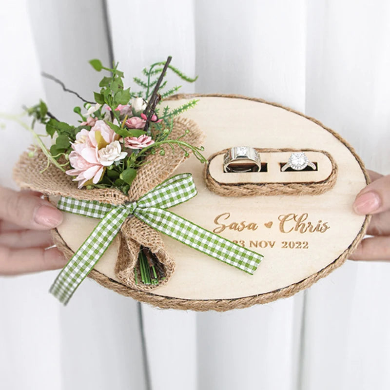Personalised Wooden Ring Ceremony Holder