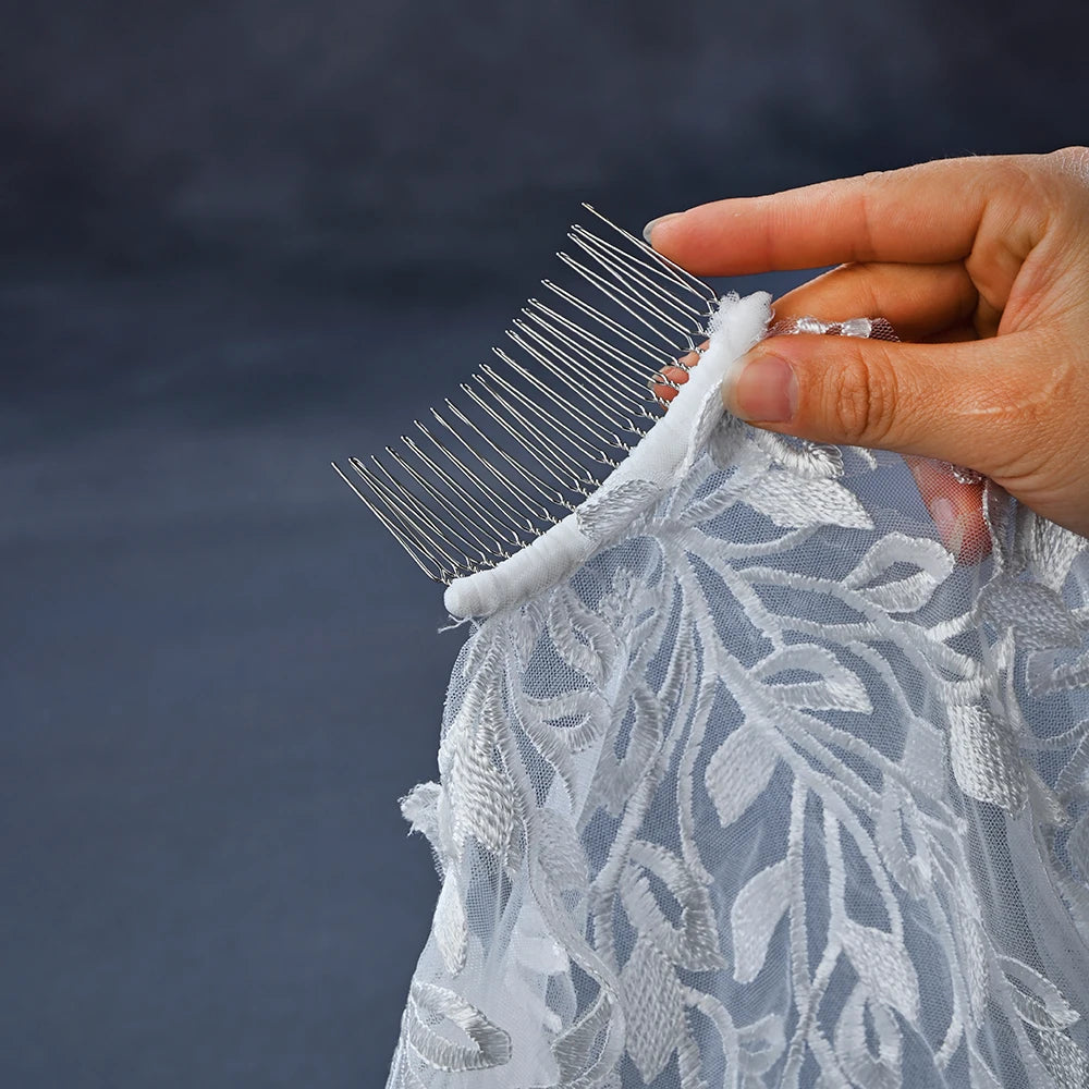 Bridal Veil with Floral Lace Detail