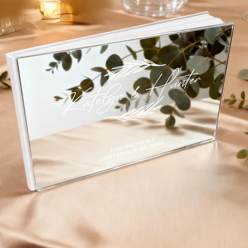 Personalized Mirror Guest Book Silver