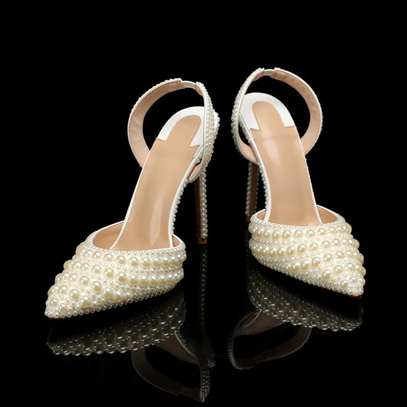 Handmade Pearl Encrusted Bridal Shoes