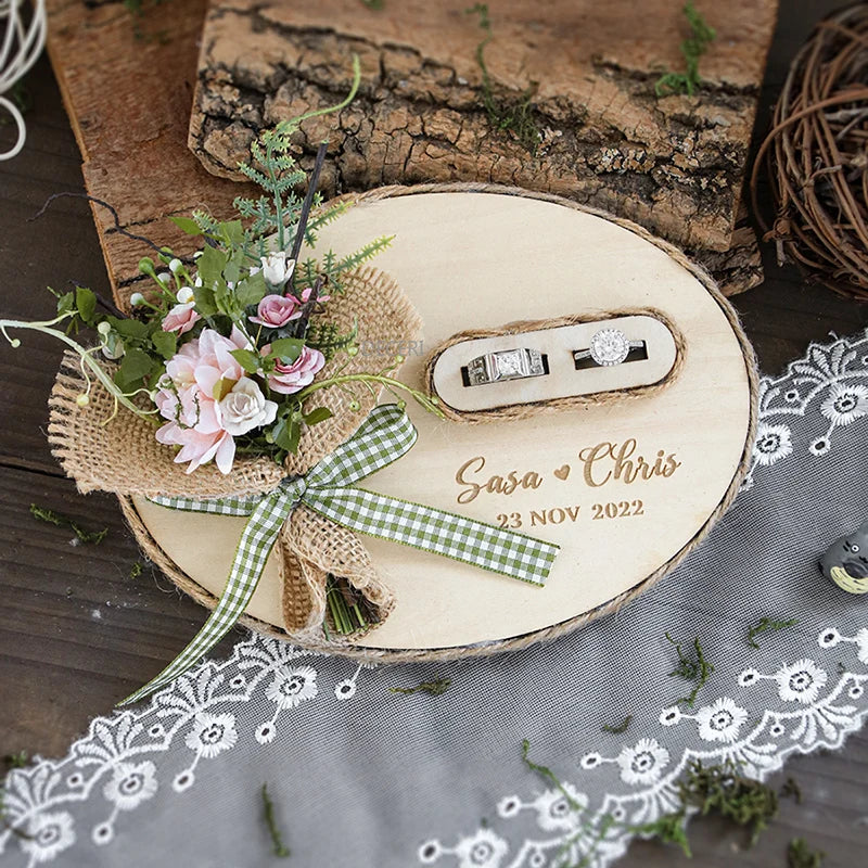 Personalised Wooden Ring Ceremony Holder