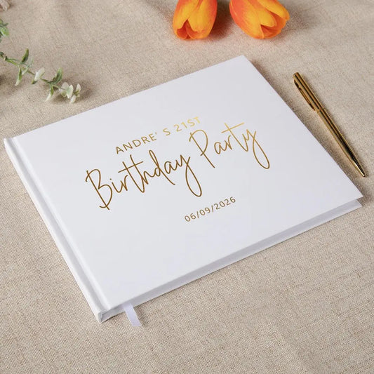 Personalized White/Black Guest Book