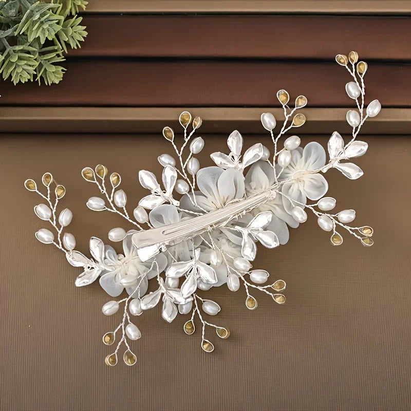 Bridal Flower Pearl Hair Clip Comb